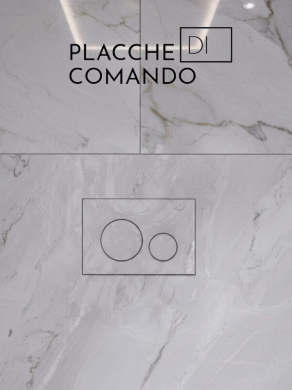 Placca di comando WC rivestibile, attuatore piastrellabile, compatibile con sistemi di scarico a doppio pulsante Geberit Sigma, 24x16 cm, tasto rotondo