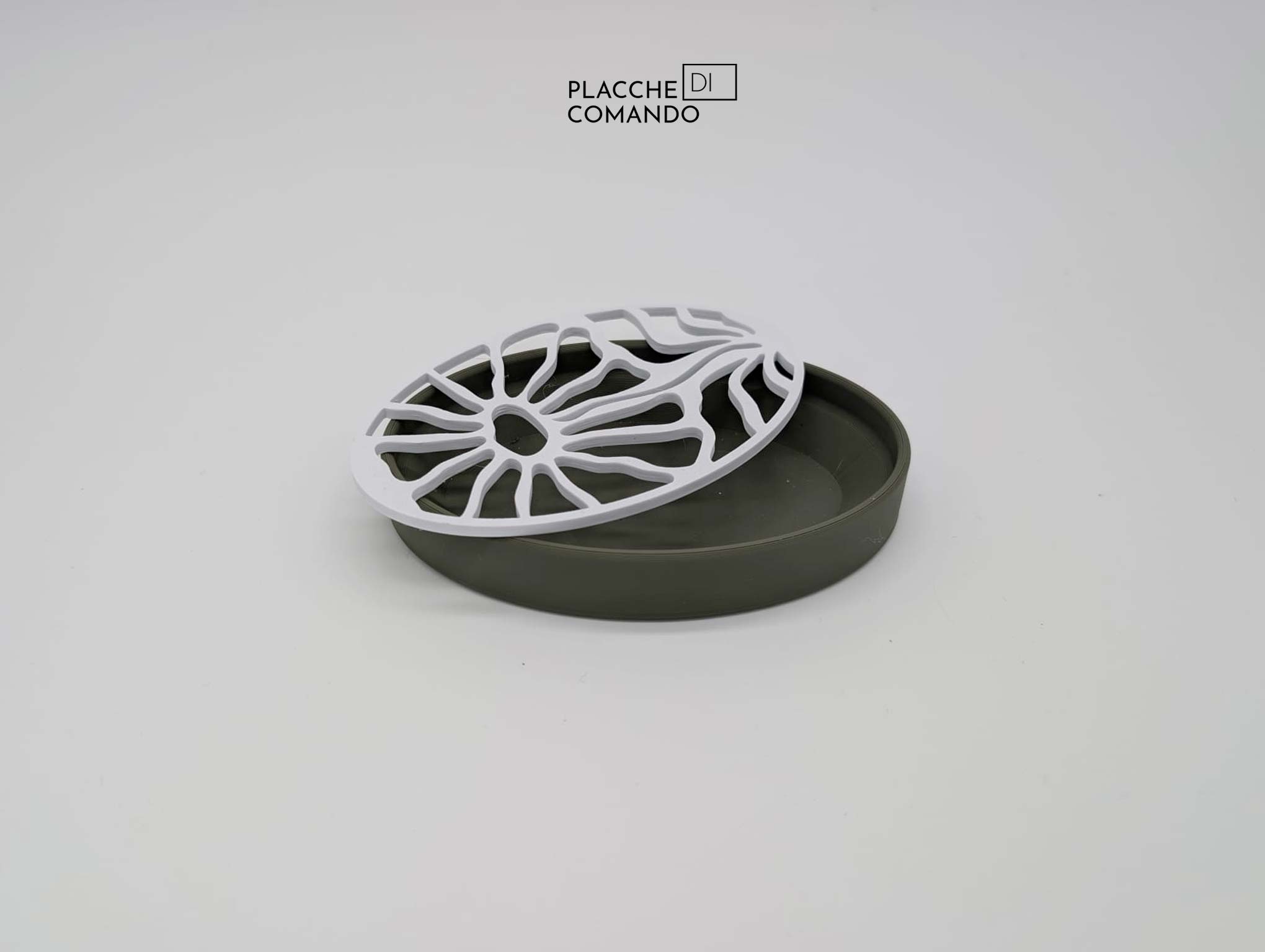 Porta sapone 3D design organico verde oliva